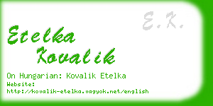 etelka kovalik business card